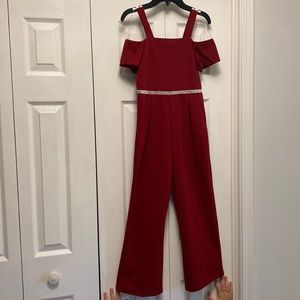 Poppies and Roses, Girls, Jumpsuit, Size 12, Maroon, Cranberry